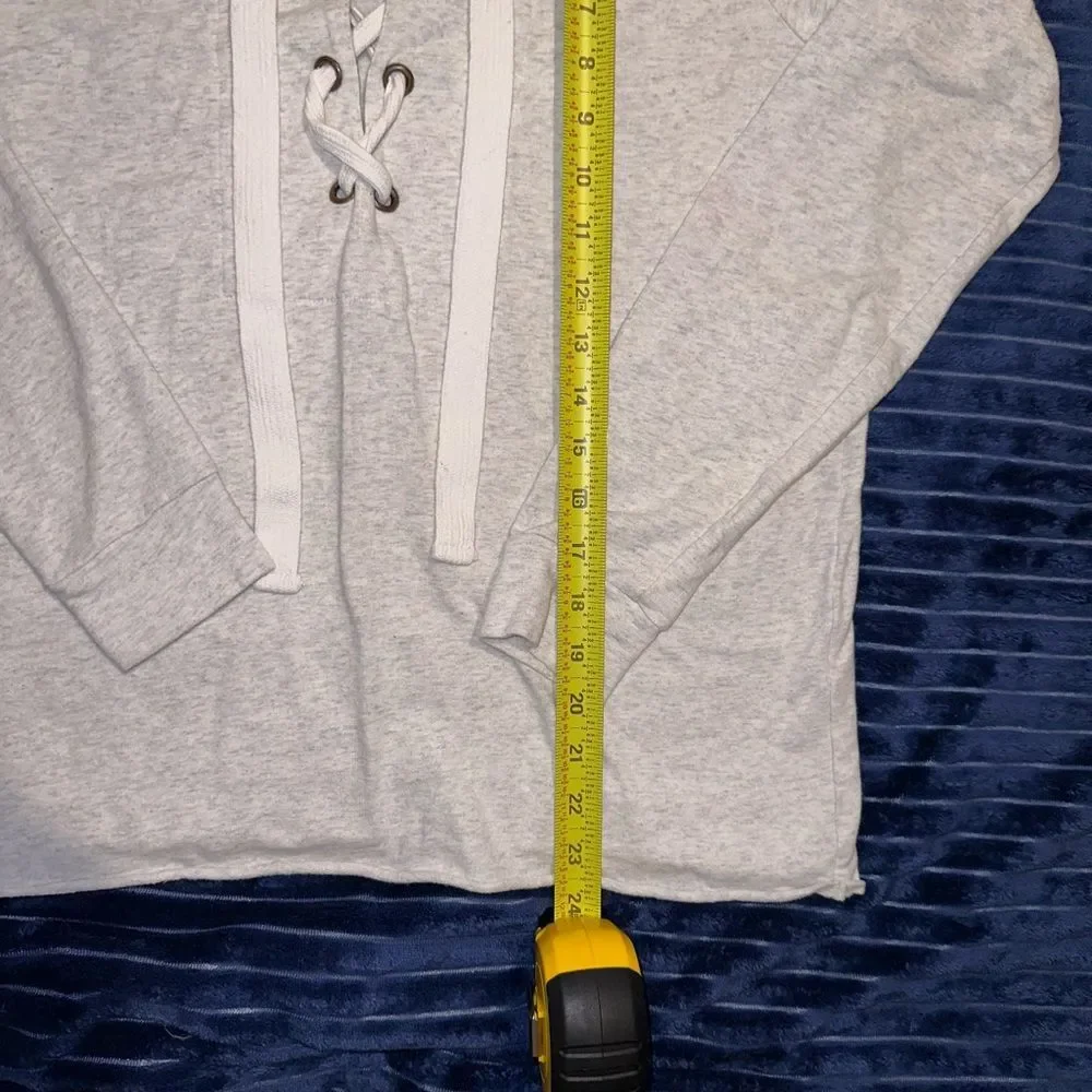 Lucky brand lace up Sweatshirt grey size small woman’s juniors